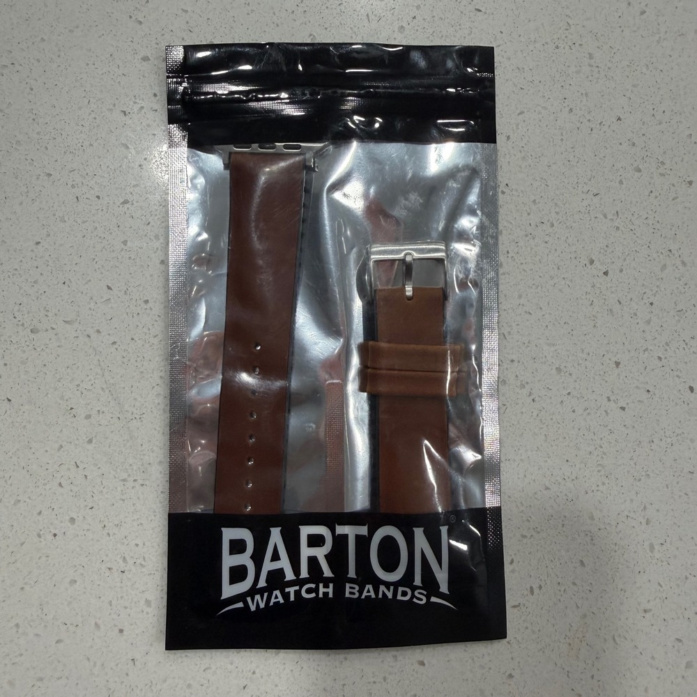 Barton Watch Bands Apple Oak Leather Strap for Apple Watch 42mm LHQR Brown